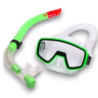 Набор для плавания детский маска+трубка (ПВХ) (зеленый)  E41227